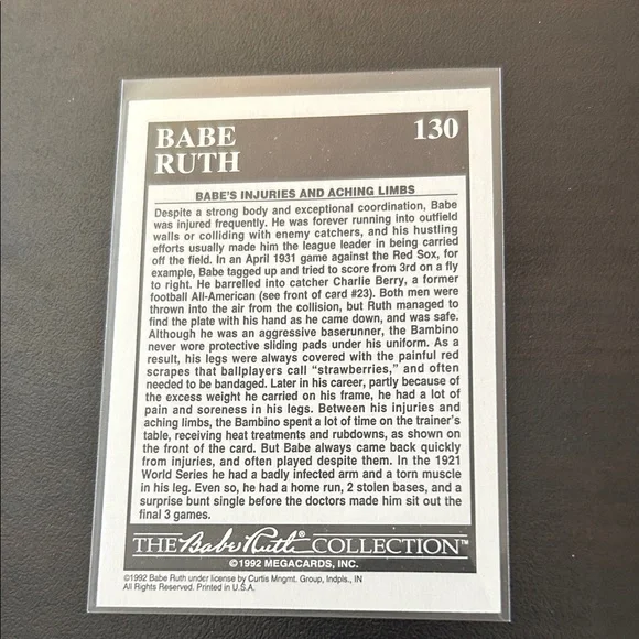 Babe Ruth Baseball Card - Picture 2 of 2